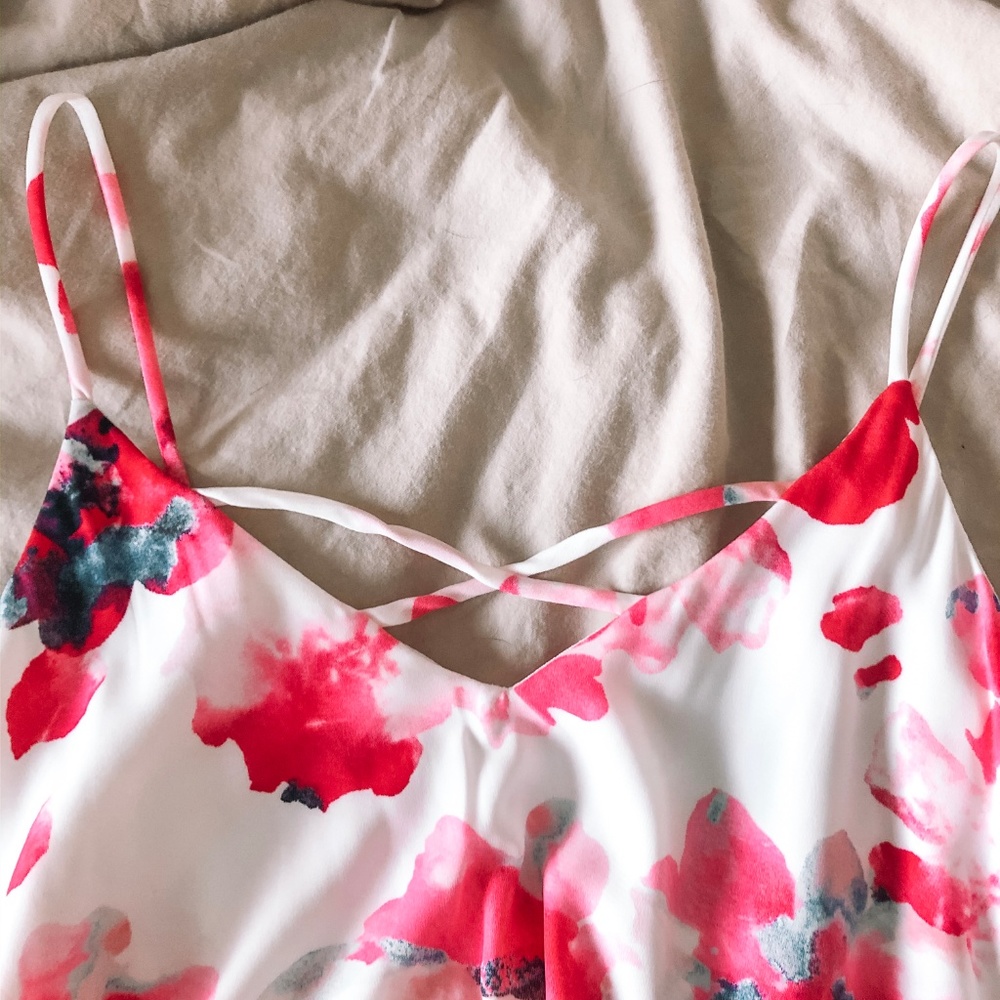 Pink Patterned Flowy Tank - Picture 2 of 2